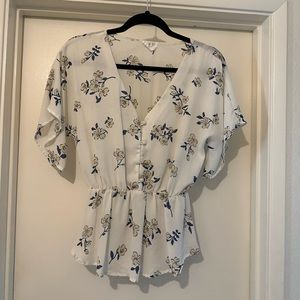 Sienna Sky ivory floral boho blouse